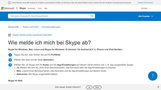 
                            4. Wie melde ich mich bei Skype ab? | Skype-Support