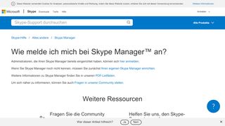 
                            3. Wie melde ich mich bei Skype Manager™ an? | Skype-Support