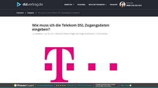 
                            6. Wie muss ich die Telekom DSL Zugangsdaten eingeben?