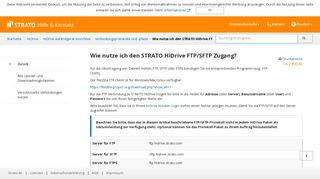 
                            1. Wie nutze ich den STRATO HiDrive FTP/SFTP Zugang?