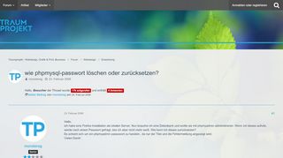 
                            10. wie phpmysql-passwort löschen oder zurücksetzen? - Entwicklung ...