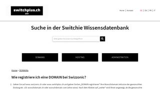 
                            4. Wie registriere ich eine DOMAIN bei switchplus? - Switchie
