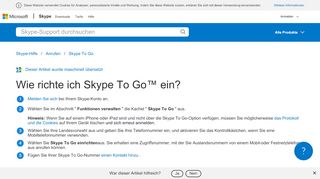 
                            2. Wie richte ich Skype To Go™ ein? | Skype-Support