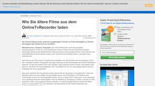 
                            8. Wie Sie ältere Filme aus dem OnlineTvRecorder laden