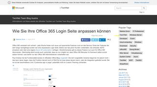 
                            2. Wie Sie Ihre Office 365 Login Seite anpassen können - TechNet Blogs