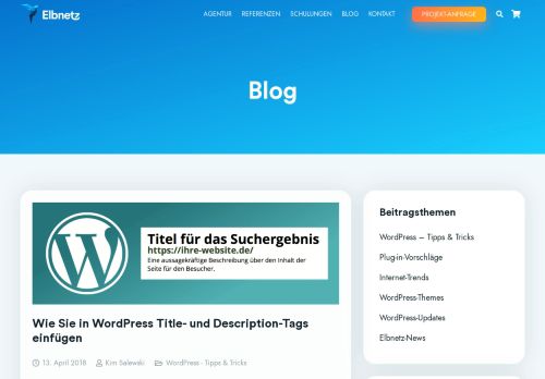 
                            13. Wie Sie in WordPress Title- und Description-Tags einfügen · Elbnetz ...