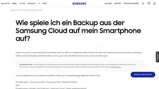 
                            4. Wie spiele ich ein Backup aus der Samsung Cloud auf mein ...