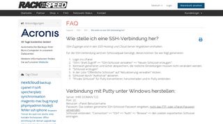 
                            5. Wie stelle ich eine SSH-Verbindung her? - FAQ - rackSPEED GmbH