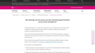 
                            5. Wie übertrage ich eine Lizenz aus dem Sicherheitspaket ... - Telekom