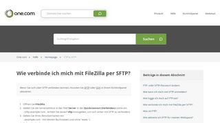 
                            2. Wie verbinde ich mich mit FileZilla per SFTP? – Hilfe | One.com