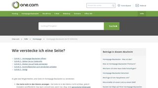 
                            8. Wie verstecke ich eine Seite? – Hilfe | One.com