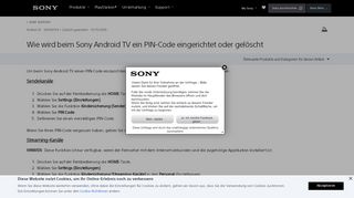 
                            13. Wie wird beim Sony Android TV ein PIN-Code eingerichtet oder gelöscht