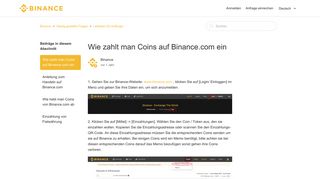 
                            2. Wie zahlt man Coins auf Binance.com ein – Binance