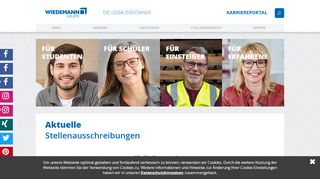 
                            1. WIEDEMANN Karriereportal: Karriereportal der WIEDEMANN-Gruppe