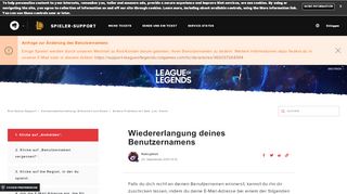 
                            1. Wiedererlangung deines Benutzernamens – Riot Games Support