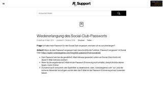 
                            1. Wiedererlangung des Social-Club-Passworts - Rockstar Games ...