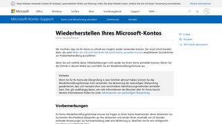 
                            3. Wiederherstellen Ihres Microsoft-Kontos - Microsoft Support