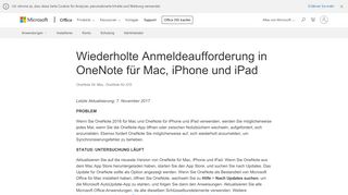 
                            3. Wiederholte Anmeldeaufforderung in OneNote für Mac, iPhone und ...