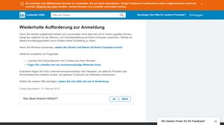 
                            8. Wiederholte Aufforderung zur Anmeldung | LinkedIn Hilfe