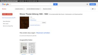
                            10. Wiener Theater-Zeitung 1806 - 1860: Conversationsblatt alles Neuen, ...