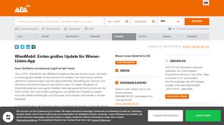 
                            10. WienMobil: Erstes großes Update für Wiener-Linien-App - APA-OTS
