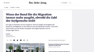 
                            10. Wieso der Bund für die Migration immer mehr ausgibt, obwohl die Zahl ...