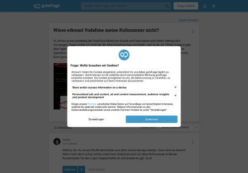 
                            5. Wieso erkennt Vodafone meine Rufnummer nicht? (Handy, App, Vertrag ...