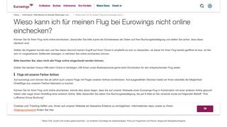 
                            3. Wieso kann ich für meinen Flug bei Eurowings nicht online einchecken?