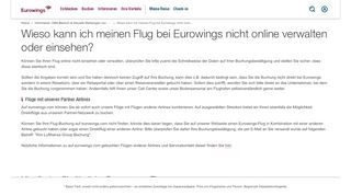 
                            13. Wieso kann ich meinen Flug bei Eurowings nicht online verwalten ...