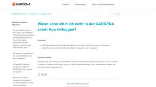 
                            2. Wieso kann ich mich nicht in der GARDENA smart App einloggen ...