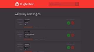
                            5. wifecrazy.com logins - BugMeNot