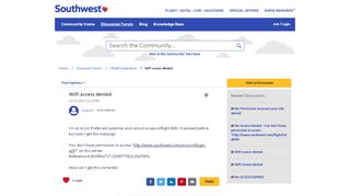 
                            7. WiFi access denied. - The Southwest Airlines Community