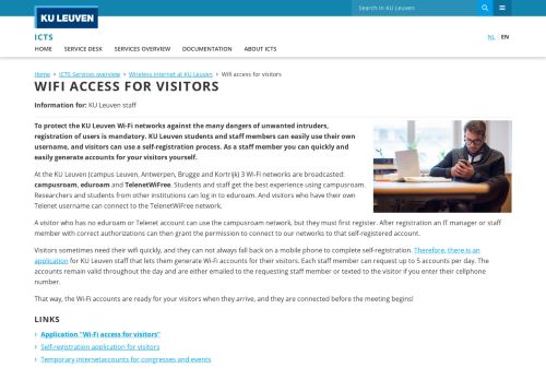 
                            7. Wifi access for visitors – ICTS - KU Leuven