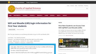 
                            3. WiFi and Moodle (LMS) login information for First Year students ...