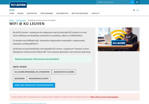 
                            4. Wifi @ KU Leuven – ICTS - Diensten