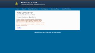 
                            4. WIFI Connectivity - KNUST Help Desk