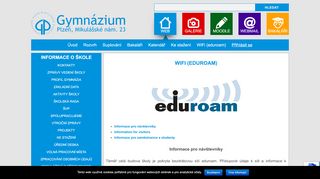 
                            3. WiFi (eduroam) – Gymnázium, Plzeň, Mikulášské nám. 23