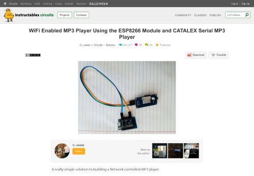 
                            4. WiFi Enabled MP3 Player Using the ESP8266 Module and CATALEX ...