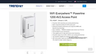 
                            11. WiFi Everywhere™ Powerline 1200 AV2 Access Point - TRENDnet