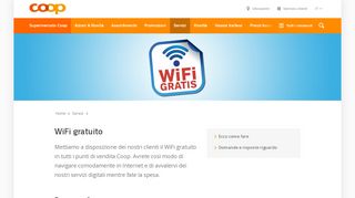 
                            13. WiFi gratuito in tutti i punti di vendita Coop