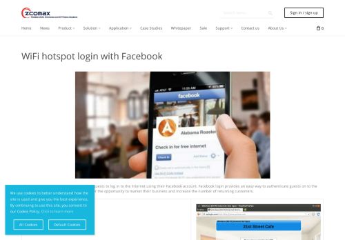 
                            6. WiFi hotspot login with Facebook - Zcomax