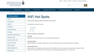 
                            2. WIFI hotspots - Wits University