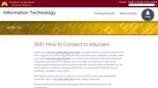 
                            4. WiFi: How to Connect to eduroam | IT@UMN
