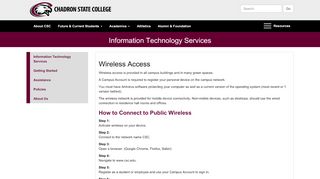 
                            8. Wifi - Information Technology Services - Chadron State College