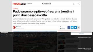 
                            3. Wifi internet free a Padova, i punti di accesso - PadovaOggi