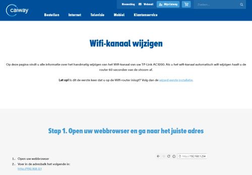 
                            10. Wifi-kanaal wijzigen - Caiway