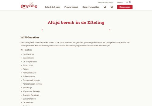 
                            1. WiFi-locaties in de Efteling - Efteling