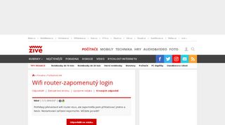 
                            11. Wifi router-zapomenutý login - poradna Živě.cz - Zive.cz
