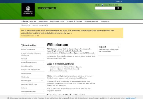 
                            6. Wifi – Studentportal - Göteborgs universitet – Studentportal