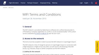 
                            3. WIFI Terms and Conditions - Københavns Lufthavn